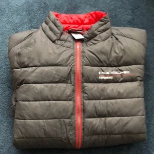 Porsche Men’s Grey Puffer Jacket - LIKE NEW